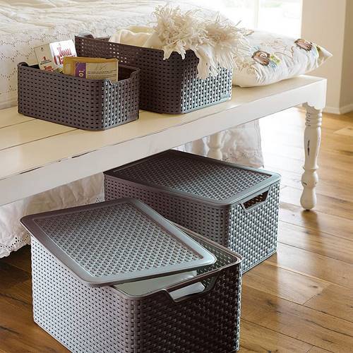 CAJA CURVER STYLE L C/TAPA 30L CHOCOLAT 190273